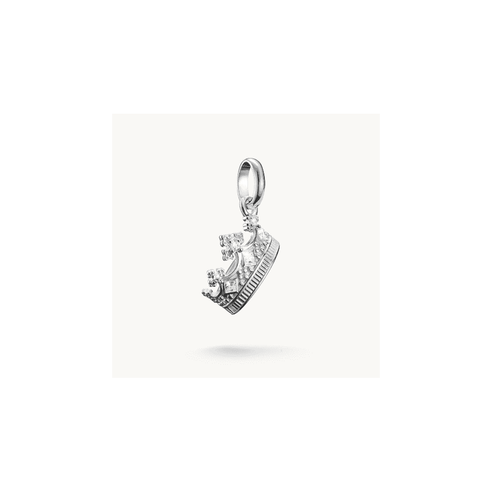 Charm pendant crown with stones Connect silver