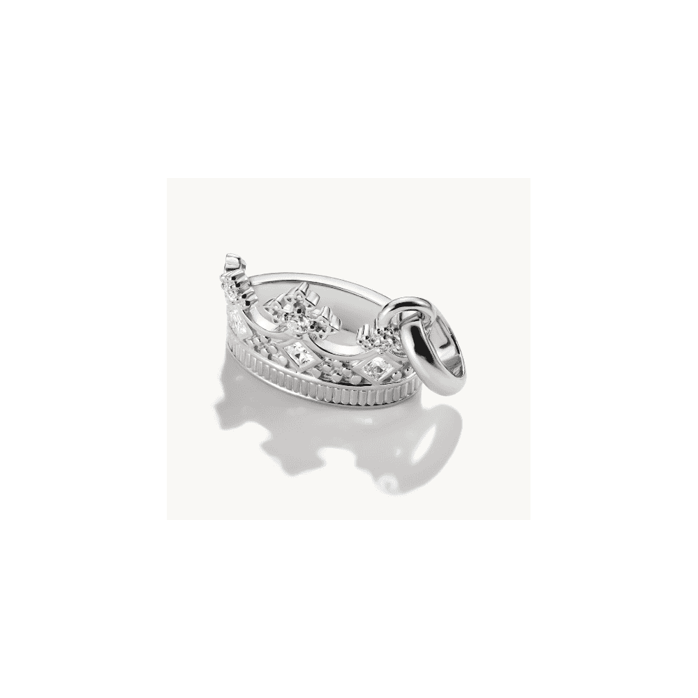 Charm pendant crown with stones Connect silver