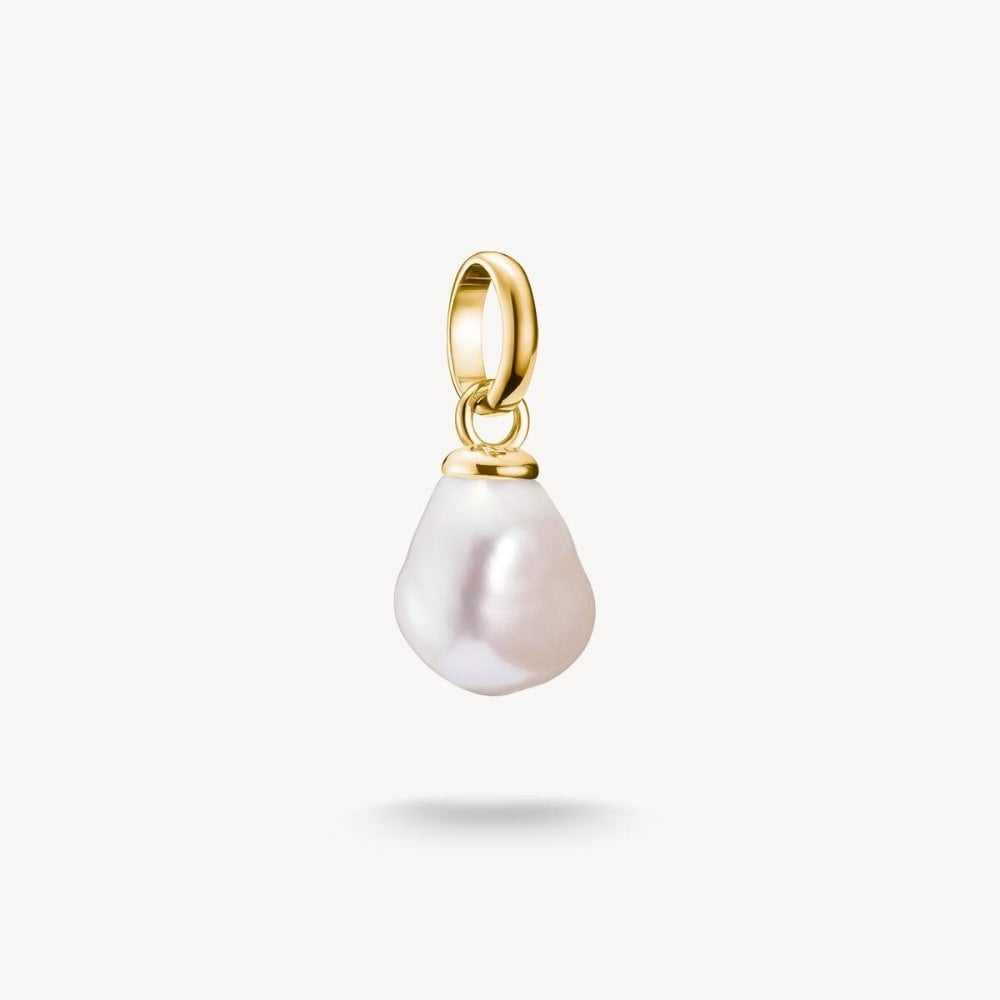 Charm pendant freshwater pearl Connect gold-plated