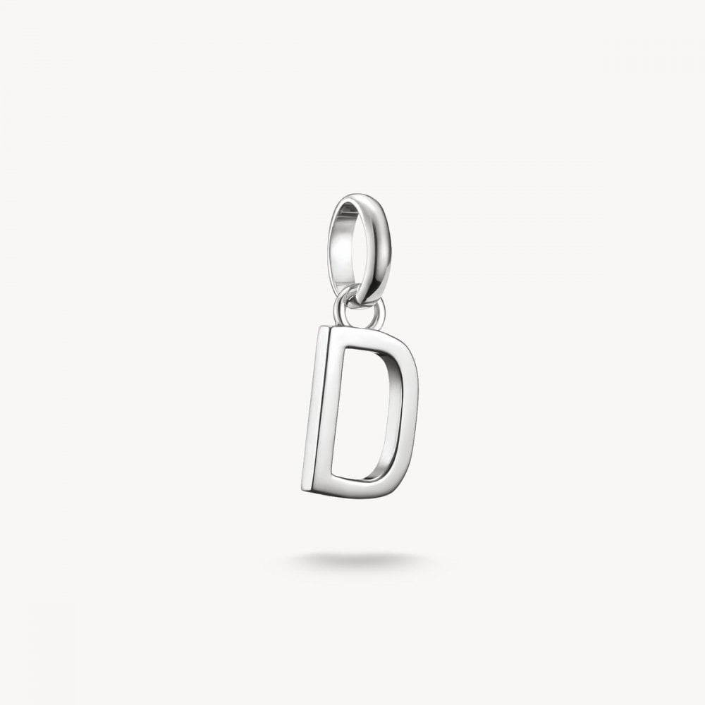 Charm pendant letter D Connect silver