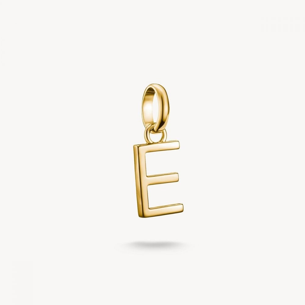 Charm pendant letter E Connect gold-plated