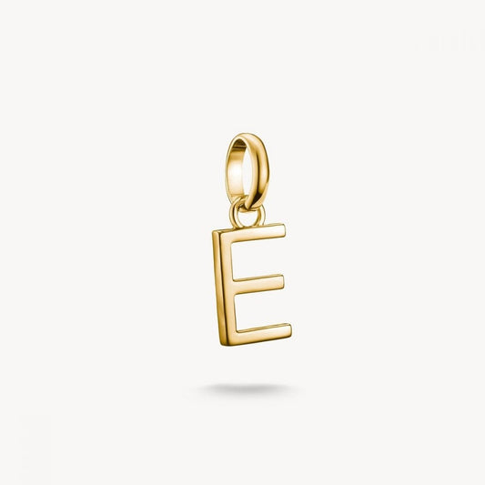 Charm pendant letter E Connect gold-plated