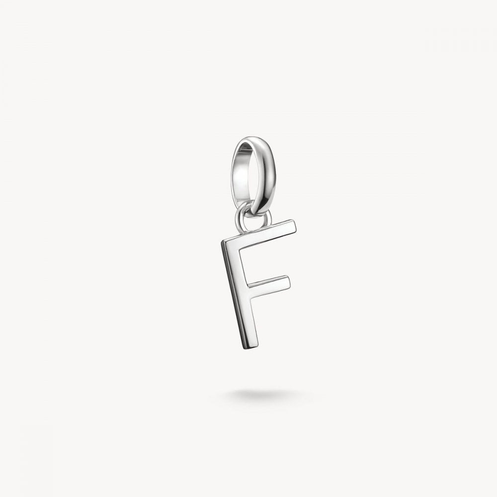 Charm pendant letter F Connect silver