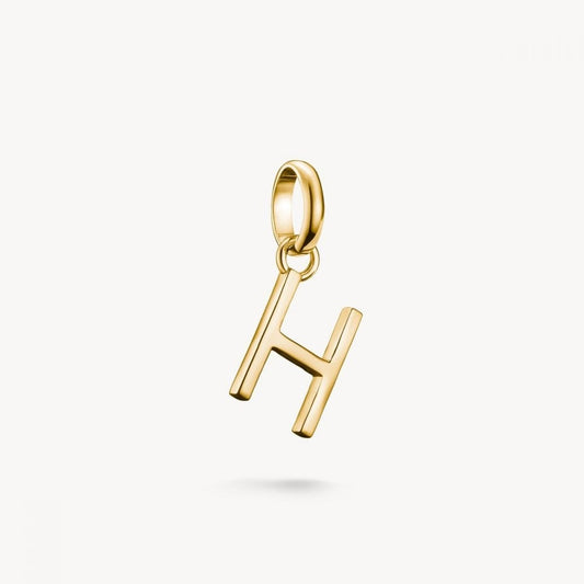 Charm pendant letter H Connect gold-plated