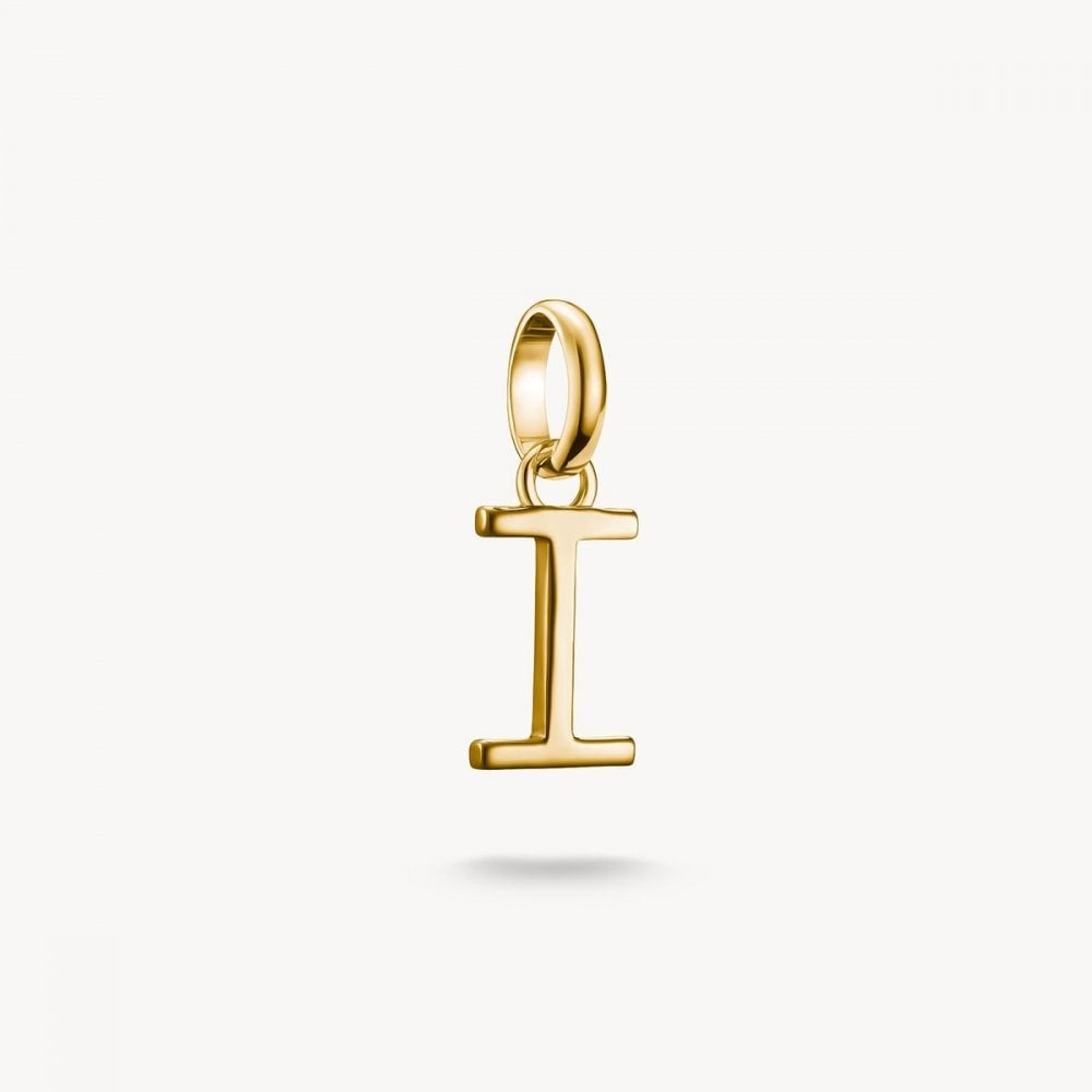 Charm pendant letter I Connect gold-plated