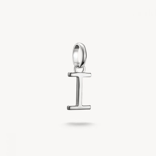 Charm pendant letter I Connect silver