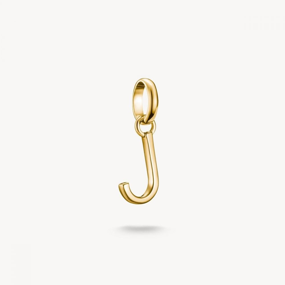 Charm pendant letter J Connect gold-plated
