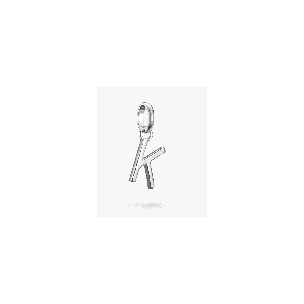 Charm pendant letter K Connect silver