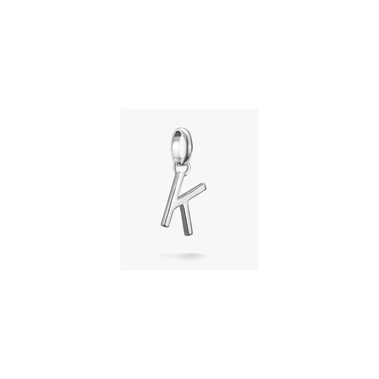 Charm pendant letter K Connect silver