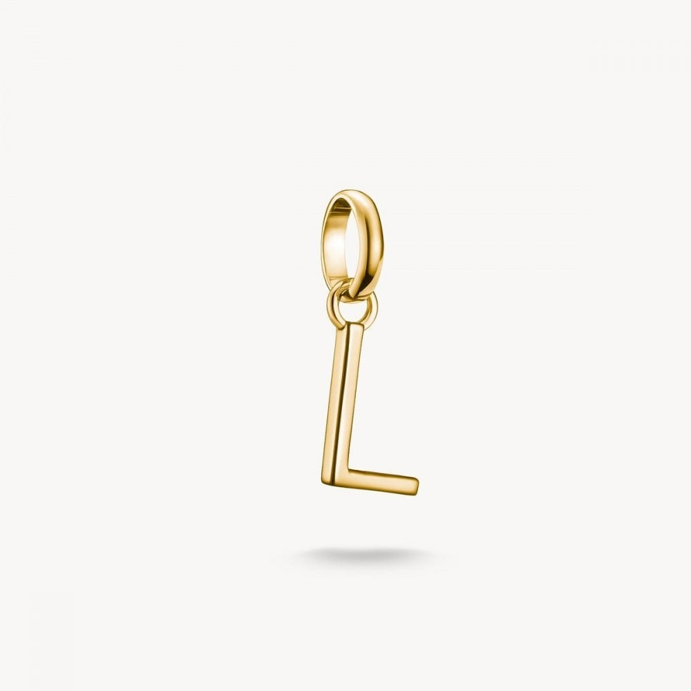 Charm pendant letter L Connect gold-plated