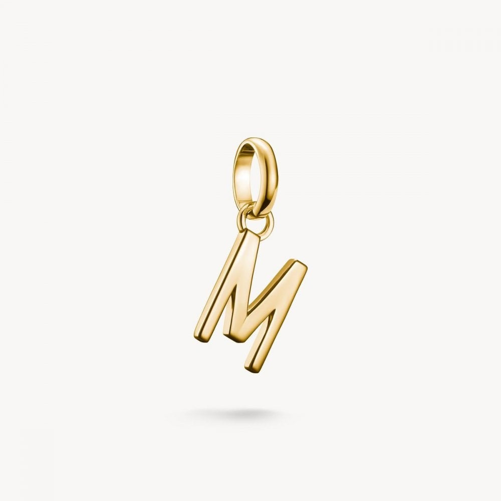 Charm pendant letter M Connect gold-plated