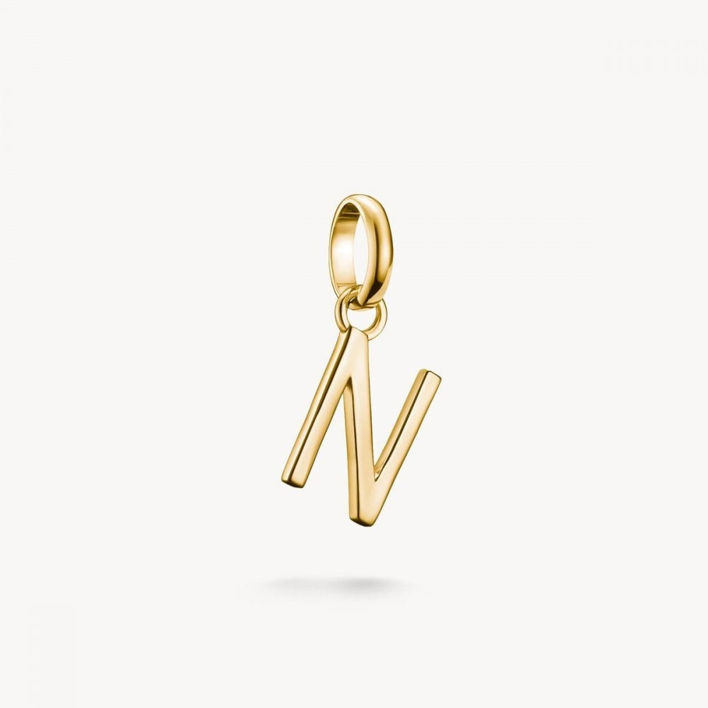 Charm pendant letter N Connect gold-plated