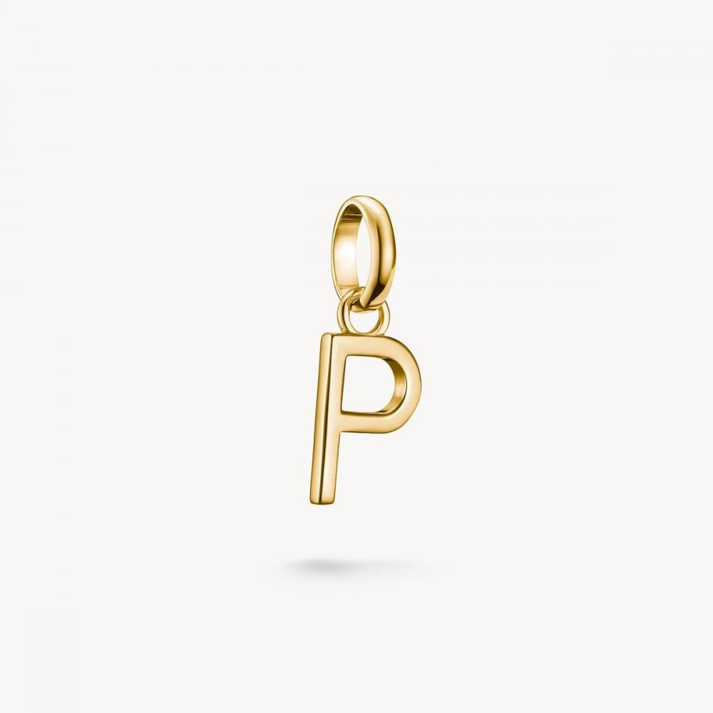 Charm pendant letter P Connect gold-plated