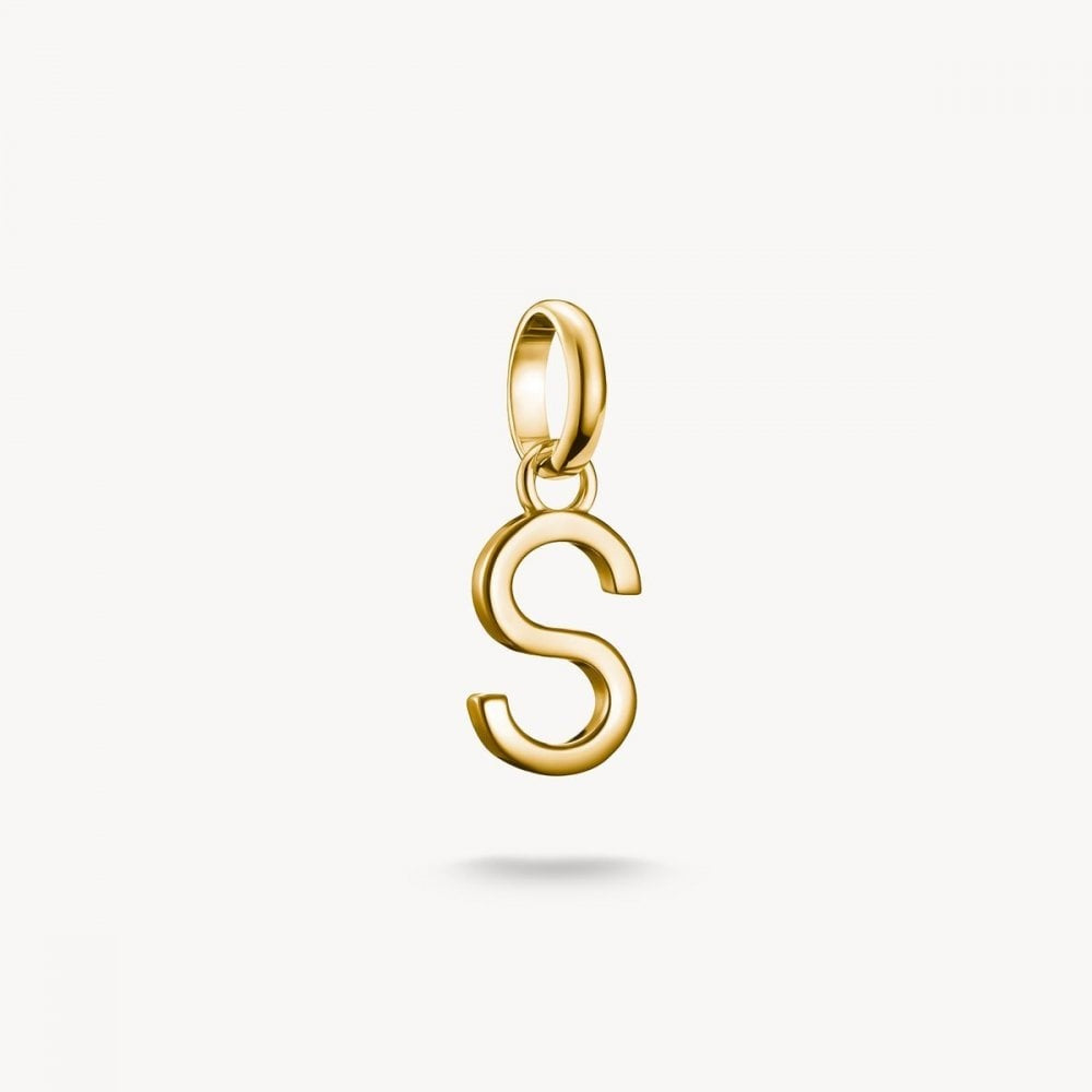 Charm pendant letter S Connect gold-plated