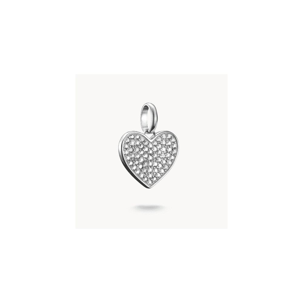 Charm pendant pavé-heart Connect silver