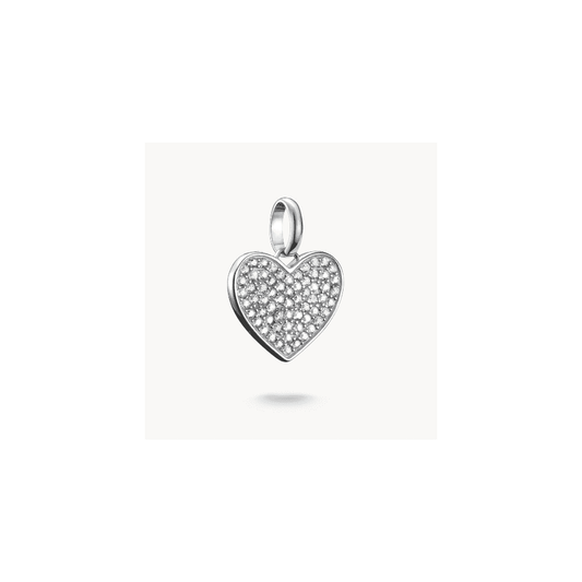 Charm pendant pavé-heart Connect silver
