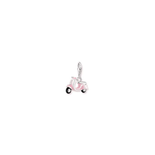 Charm pendant pink scooter silver 