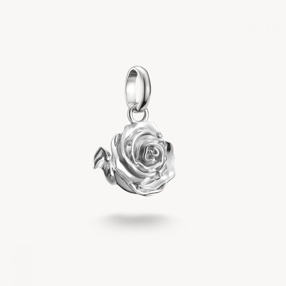 Charm pendant rose blossom Connect silver