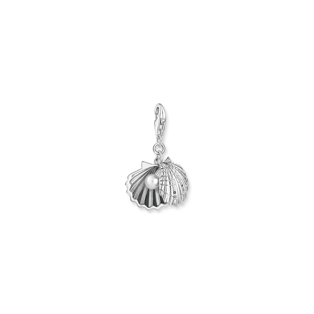 Charm pendant shell silver