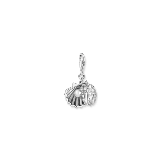 Charm pendant shell silver