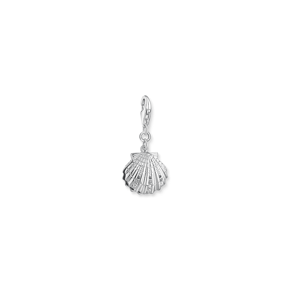 Charm pendant shell silver