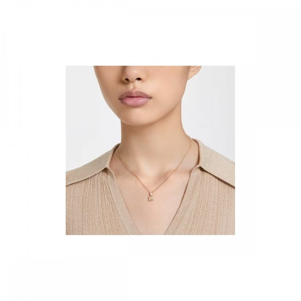 Chroma pendant Square cut, Yellow, Gold-tone plated