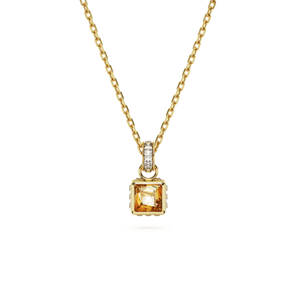 Chroma pendant Square cut, Yellow, Gold-tone plated