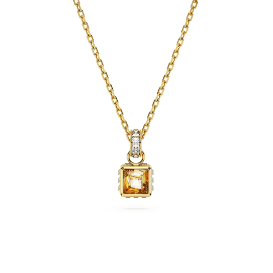 Chroma pendant Square cut, Yellow, Gold-tone plated