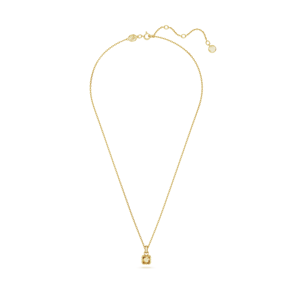 Chroma pendant Square cut, Yellow, Gold-tone plated
