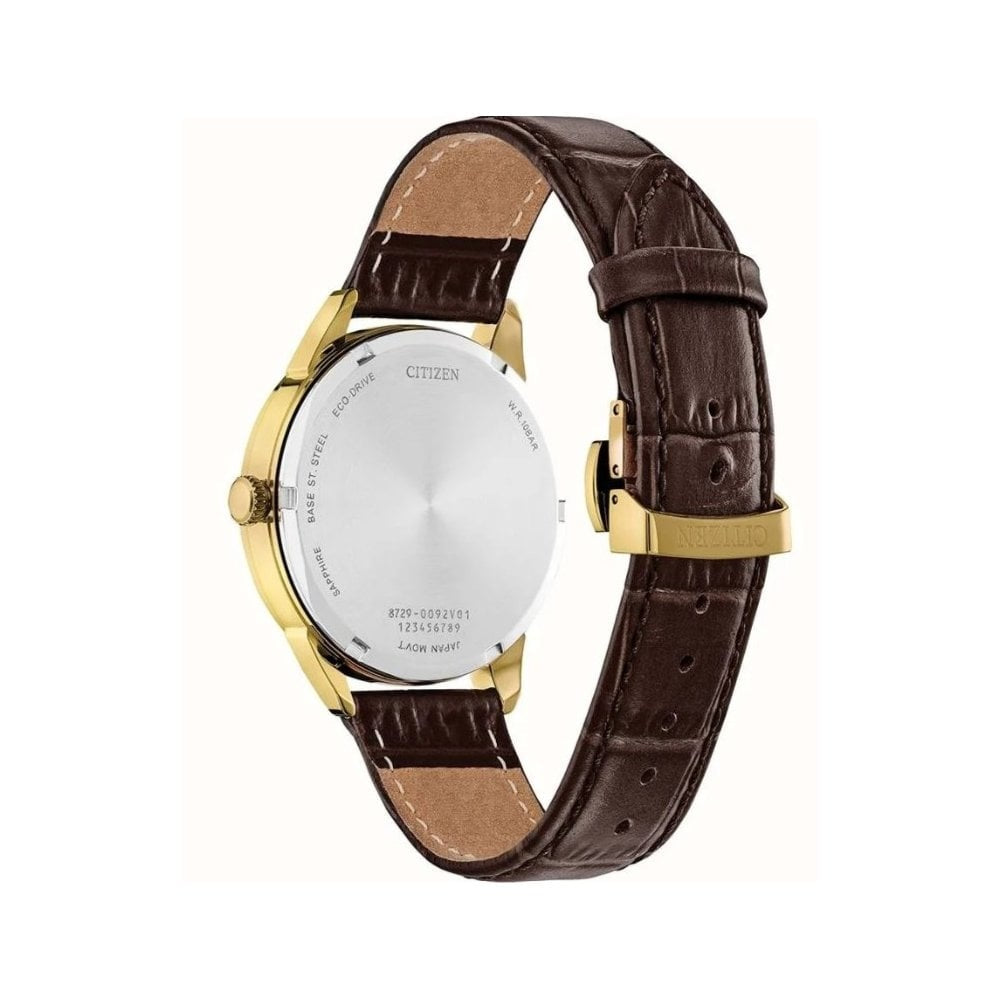 Citizen Citizen Men's Eco-Drive (40mm) Black Dial, Brown Leather Strap