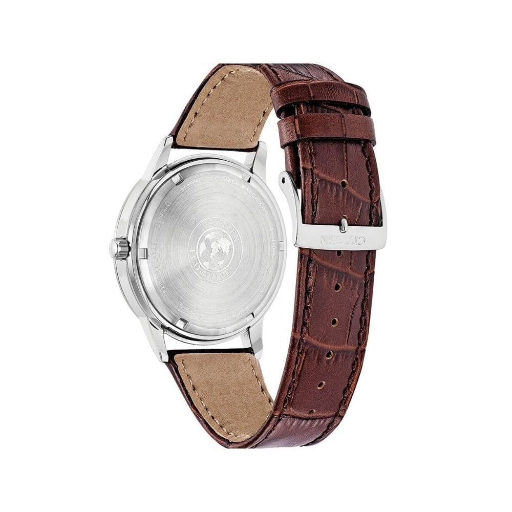Citizen Eco-Drive Corso Blue Dial Brown Leather Men's Watch