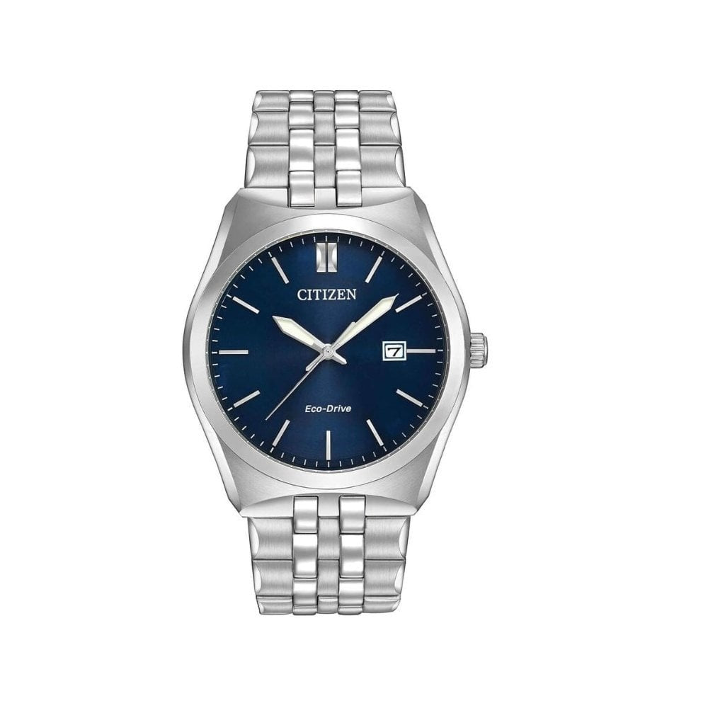 Citizen Eco-Drive Corso blue dial stainless steel bracelet watch