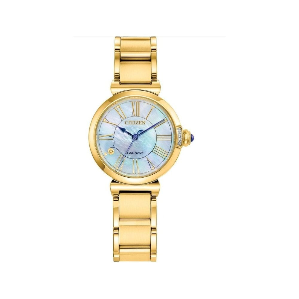 Citizen L Mae 29.5mm Pearlised Dial Yellow Gold PVD Case Bracelet Watch