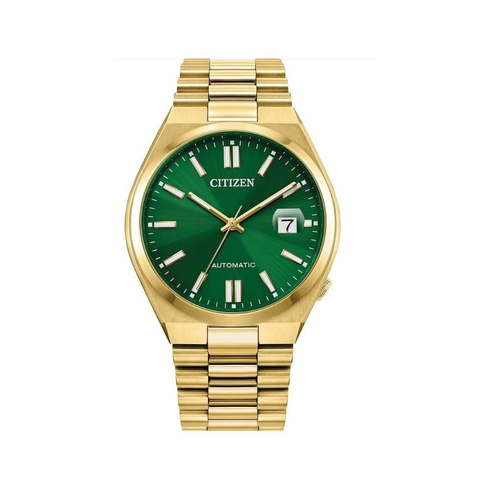 Citizen Tsuyosa 40mm Green Dial Yellow Gold Tone Steel Bracelet Watch