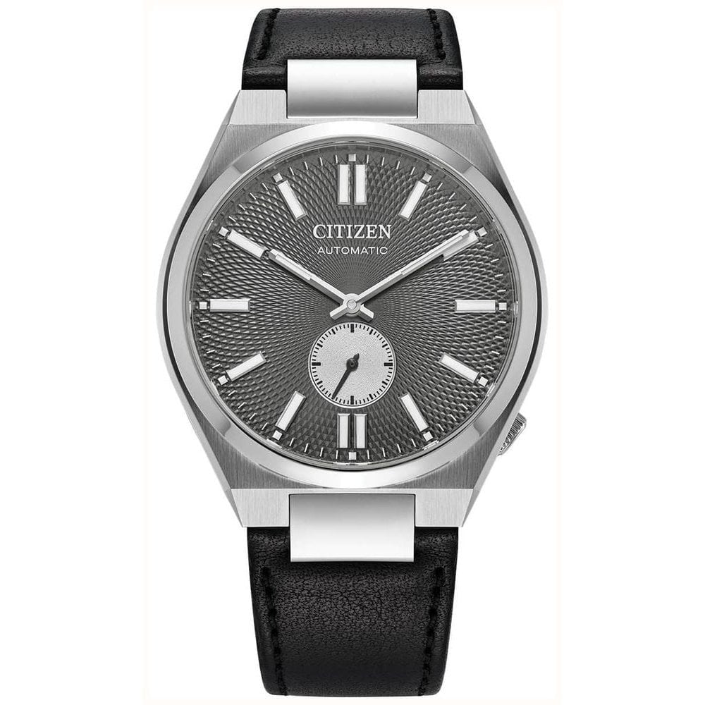 Citizen Tsuyosa Automatic Small-Seconds Textured Grey Dial Black Leather Strap