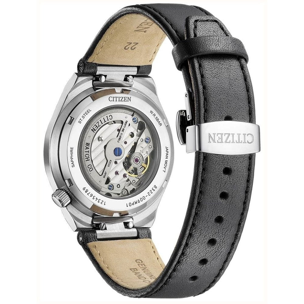 Citizen Tsuyosa Automatic Small-Seconds Textured Grey Dial Black Leather Strap