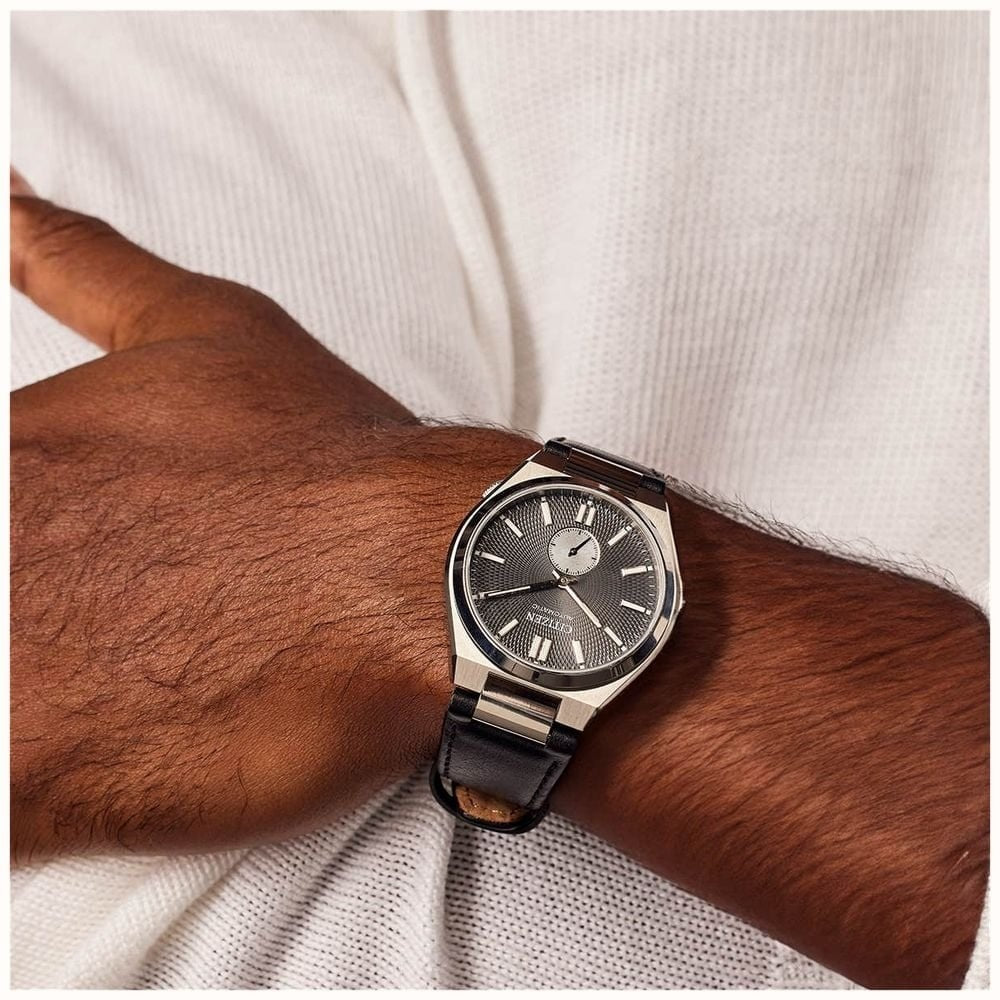 Citizen Tsuyosa Automatic Small-Seconds Textured Grey Dial Black Leather Strap