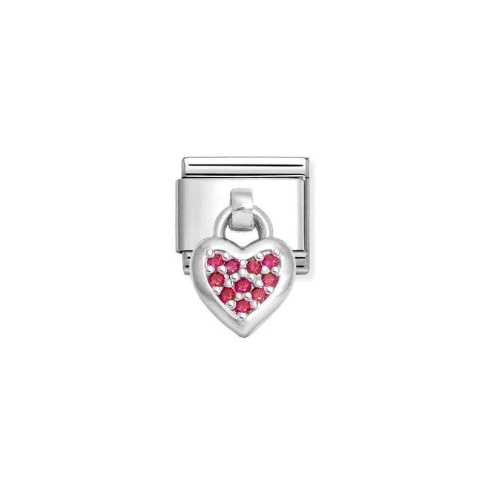 Classic CHARMS steel, 925 sterling silver Red heart