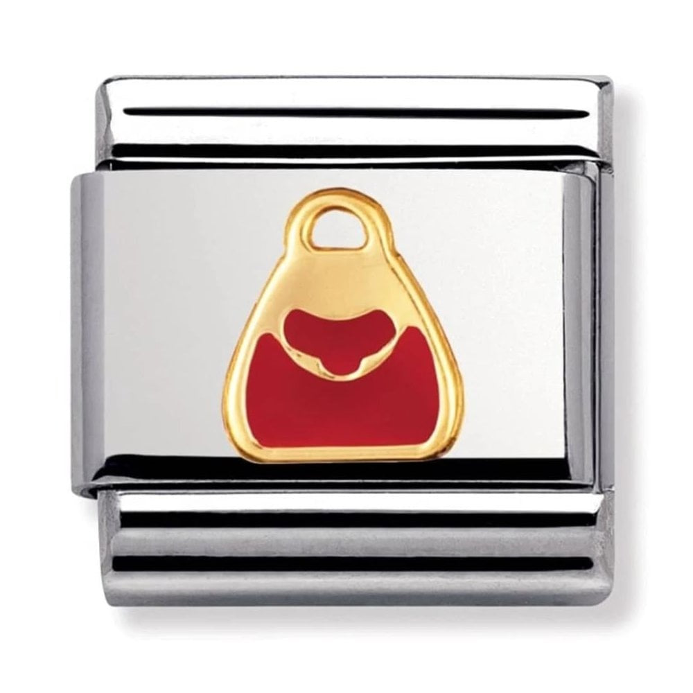 Classic Gold Enamel Red Handbag Charm 