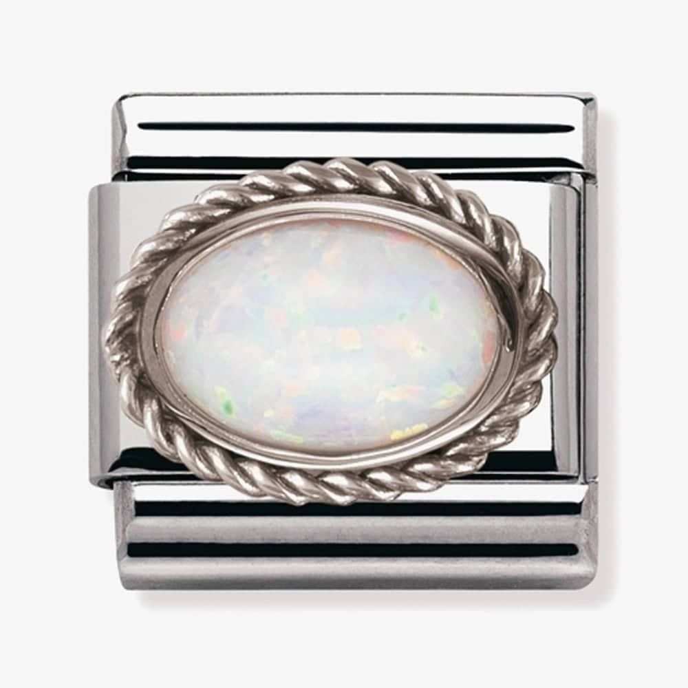Comp0sible Classic WHITE OPAL hard stone stainless steel, rich silver 925 setting