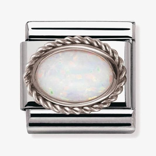 Comp0sible Classic WHITE OPAL hard stone stainless steel, rich silver 925 setting