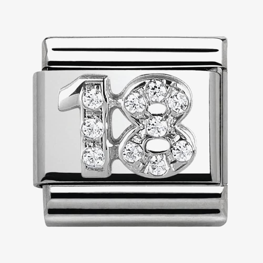 Composable 18 CHARM  stainless steel, Cubic zirconia and 925 silver