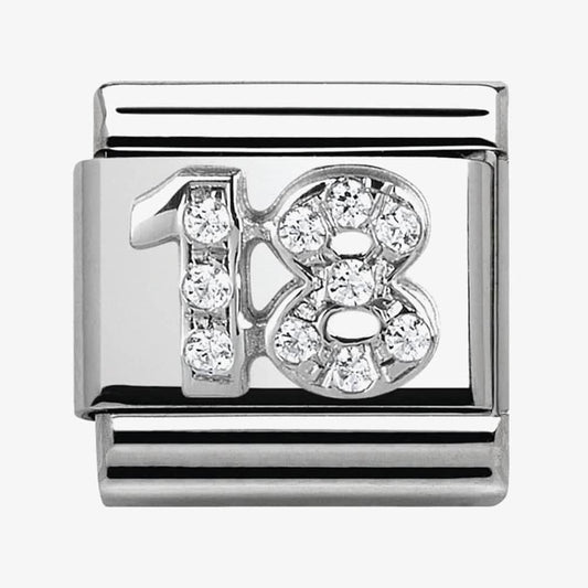 Composable 18 CHARM  stainless steel, Cubic zirconia and 925 silver