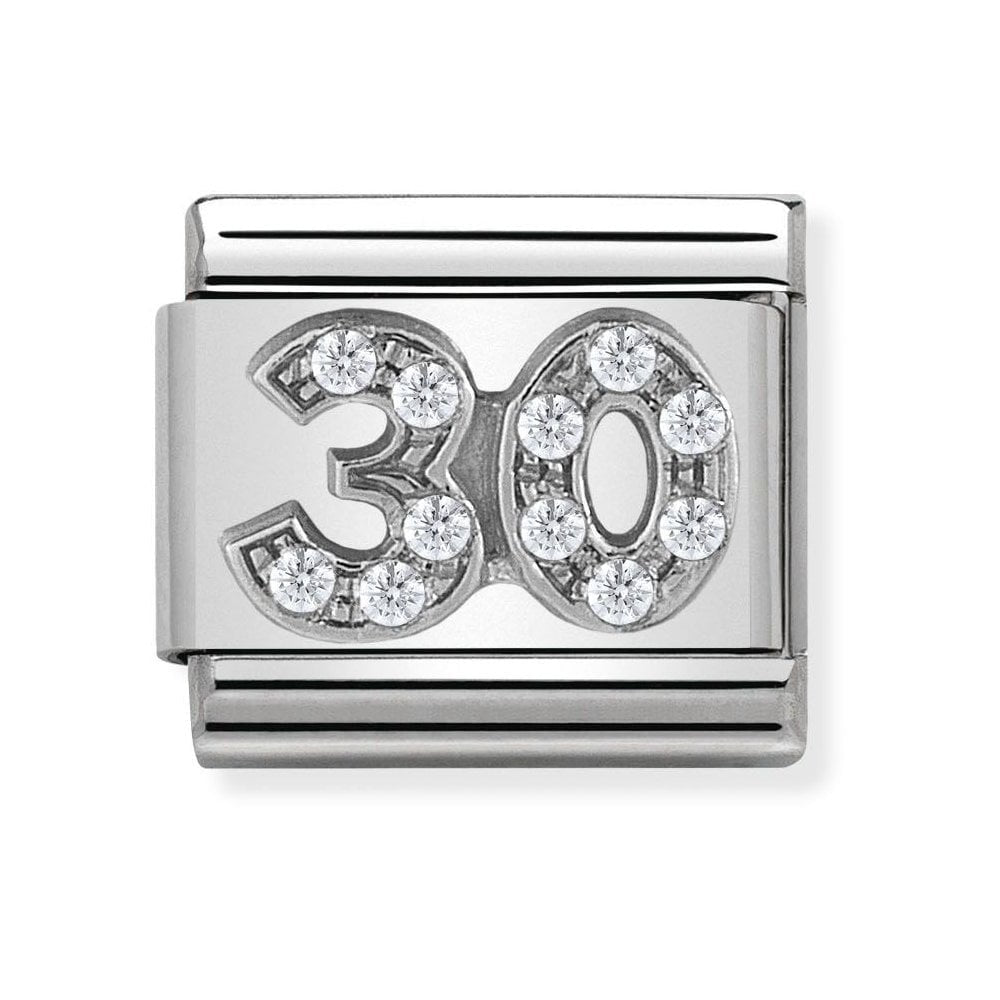 Composable Classic 30 CHARM IN stainless steel, Cubic zirconia and 925 silver