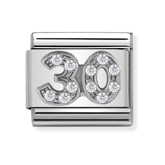 Composable Classic 30 CHARM IN stainless steel, Cubic zirconia and 925 silver