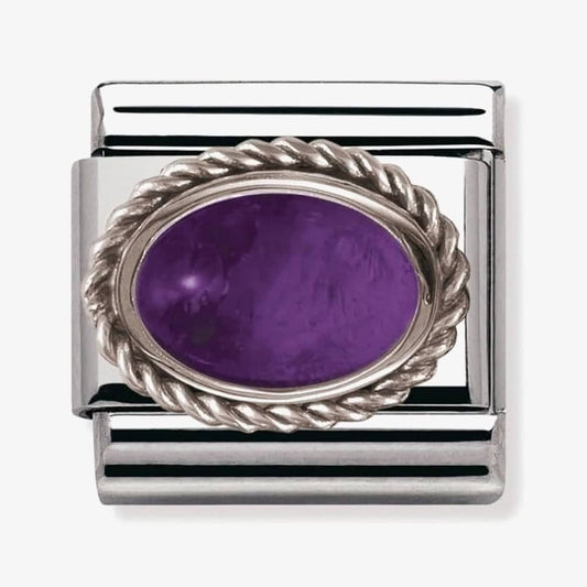 Composable Classic AMETHYST in stainless steel with sterling silver setting and detail
