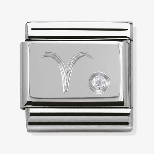 Composable Classic ARIES ZODIAC CHARM stainless steel, Cubic zirconia and 925 silver