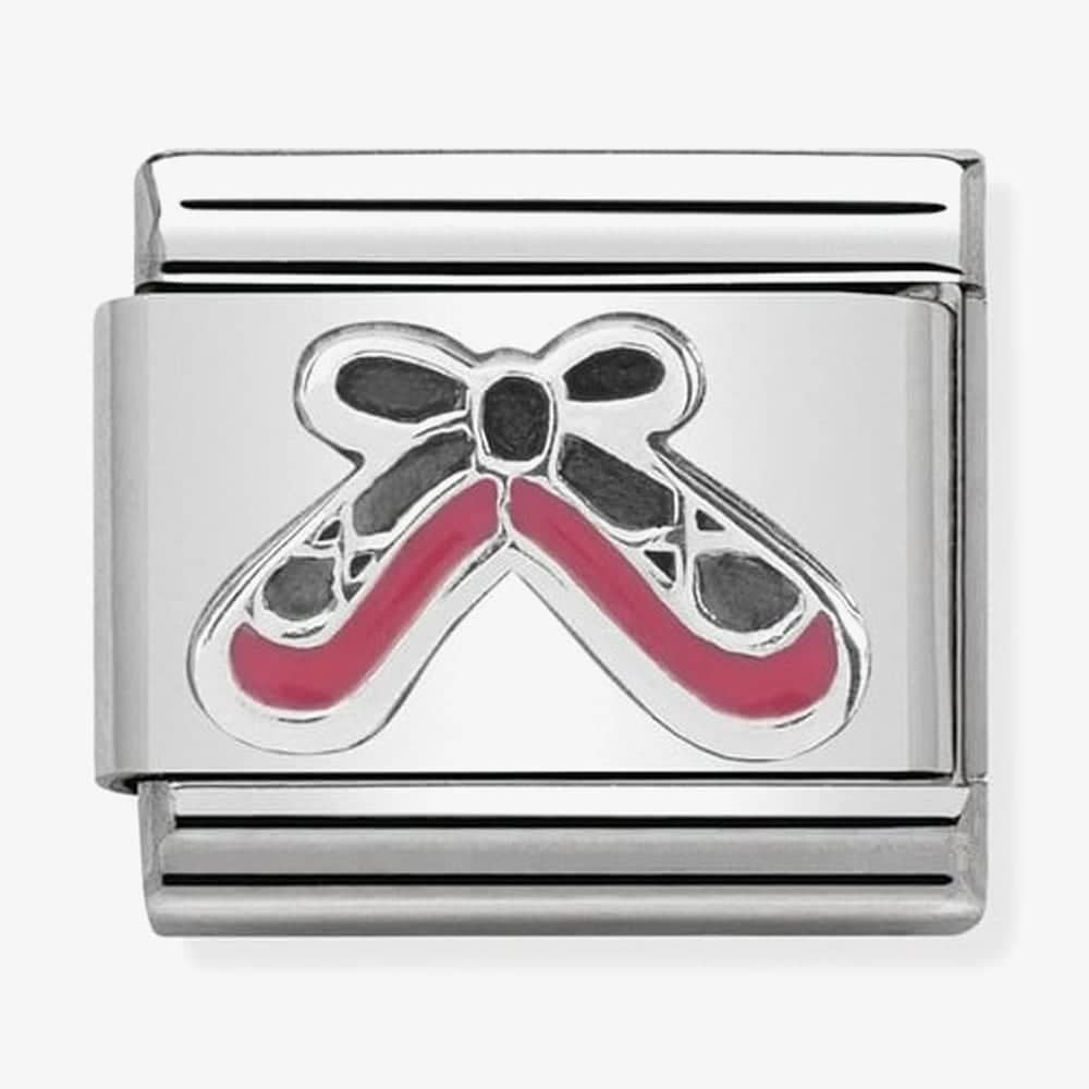 Composable Classic BALLET SHOES CHARM in stainless steel, enamel and silver 925