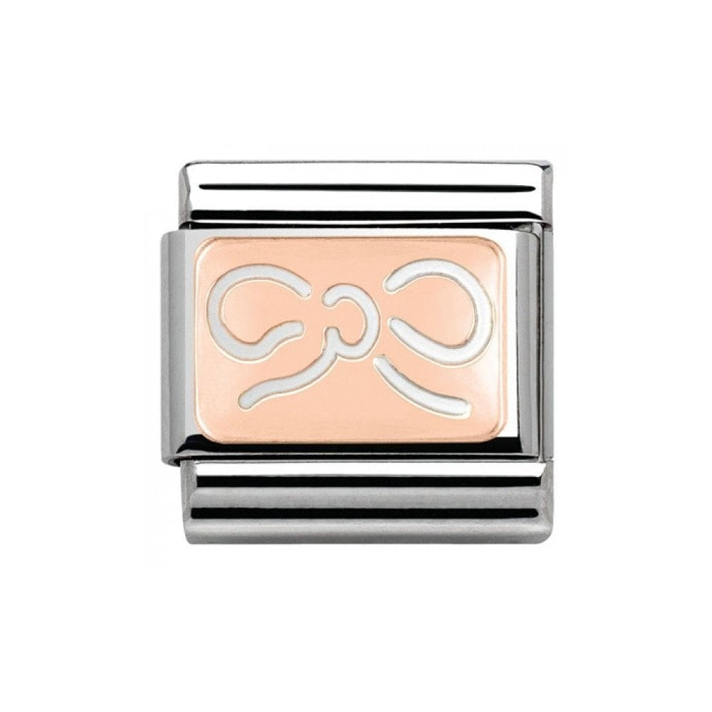Composable Classic BOW in stainless steel with 9K rose gold