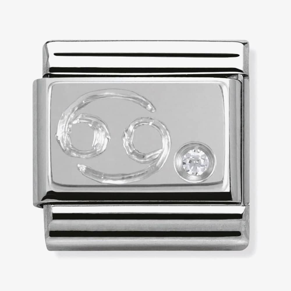 Composable Classic CANCER ZODIAC CHARM stainless steel, Cubic zirconia and 925 silver